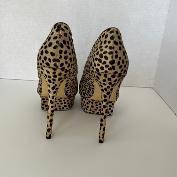 SHOEMINT Jess Dalmation LEOPARD PONY HAIR Platform HEELS WOMEN'S 
Size 9 - Picture 5 of 17